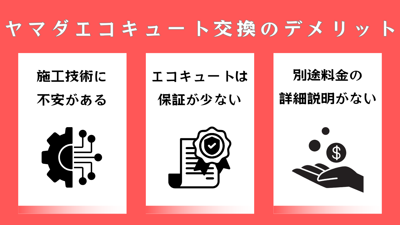 ヤマダ電機のエコキュート交換デメリット